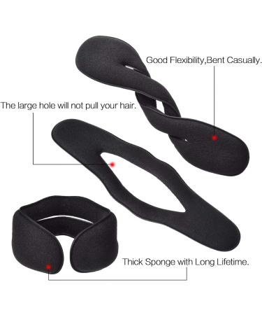 Hair Bun Maker Tool Kit Accessories 4 Pack Magic Bun Wraps Hair Styling Donut Twisters Roll Clip Holder For Women Ladies Girls Black (Small) - Buy Online on GoSupps.com