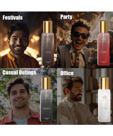 The Man Company Specially Curated Perfume Gift Set for Men 4 * 20ml - A Gentleman s Moods | Premium Long-Lasting Fragrance | Luxury EAU DE Parfum | Night for Date |Blanc for Office|Fire for Party - Buy Online on GoSupps.com