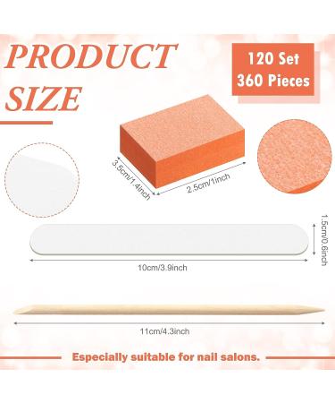 120 Sets Disposable Manicure Kit - White Wood Nail File and Mini Buffer - Individually Packed Pedicure Set for Nails - Nail Salon Quality - Buy Online on GoSupps.com