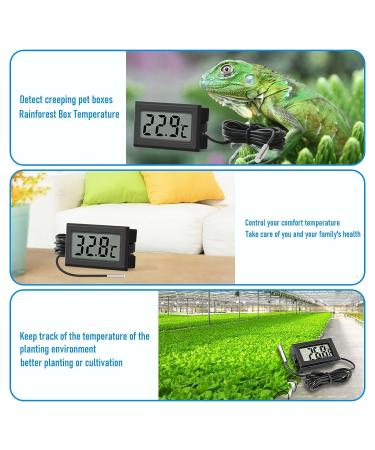 Ruizhi 4 PCS Mini LCD Digital Aquarium Thermometer with External Sensor - Ideal for Reptiles Greenhouses Cars Home & Office Use - Buy Online on GoSupps.com
