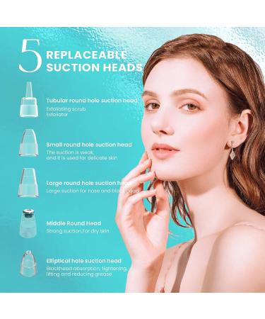 2023 Upgraded Blackhead Remover Pore Vacuum - 5 Suction Power, 5 Probes, USB Rechargeable Electric Acne Extractor for Women & Men - Off White - Buy Online on GoSupps.com
