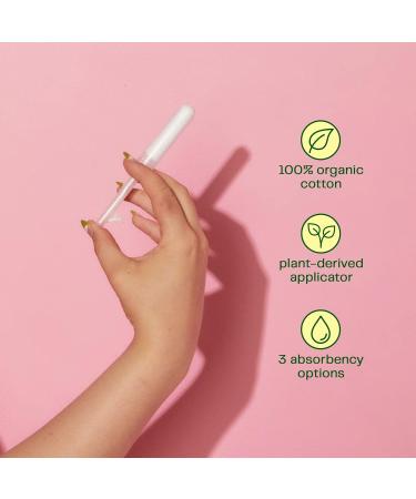 Viv For Your V Tampons - Organic Cotton with BPA-Free Applicator - 16 Count Regular & Super Absorbency Combo Pack - Buy Online on GoSupps.com