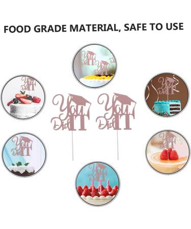 COOLHIYA 10pcs 2021 Graduation Cake Arrangement Graduation Party Supplies Glitter Graduation Pick Class of 2021 Graduation Cupcake Topper High School Grad Trencher Cap Cover Paper Food Golden 13x13.5cm - Buy Online on GoSupps.com