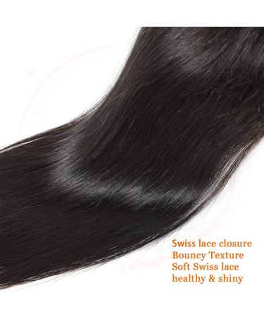 Lace Closure 4X4 Straight Brazilian Virgin Hair Swiss Lace Natural Black Closure | 8 Inch Free Part | 8A Machine Made STW Closure - Buy Online on GoSupps.com
