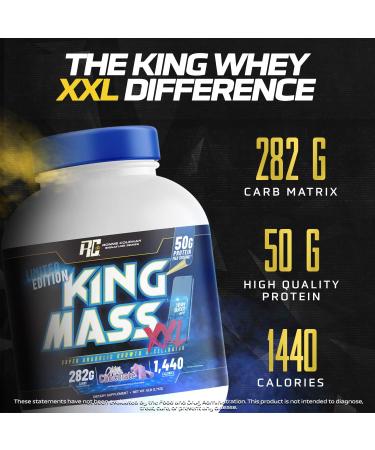 Ronnie Coleman King Mass XXL - 6lb Mass Gainer Protein Powder | 50g Protein 285g Carbs 1 400+ Calories | Creatine & Glutamine - Vanilla Flavor - International Shipping Available - Buy Online on GoSupps.com