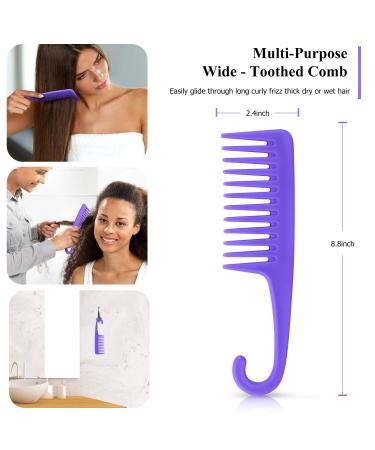 Detangling Brush for Adults & Kids | Comb Set for Kinky Curly Coily Hair | Wet & Dry Hair, Afro American Type 3a-4c | Comfortable Grip (Purple) - Buy Online on GoSupps.com