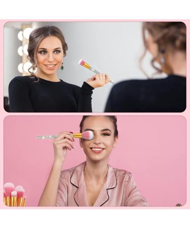 13 Pieces Rhinestone Makeup Brushes Set Bling Crystal Professional Face Cosmetics Blending Liquid Foundation Powder Concealer Eye Shadows Make up Beauty Tool Glitter with Holder (Silver) Silver Pink - Buy Online on GoSupps.com