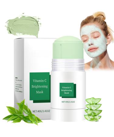 Green Tea Mask Stick Vitamin C Clay Mask for Pores Brightening Green Tea Cleansing Mask Blackhead Remover Green Tea Face Moisturizes Oil Control Purifying Replenish Moisture Reduce Fine Lines