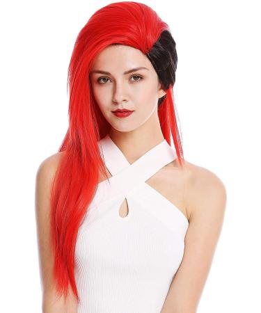 WIG ME UP DL104-113-1B Long Black Red Wig for Women & Men | Cosplay Punk Emo Style - Buy Online on GoSupps.com
