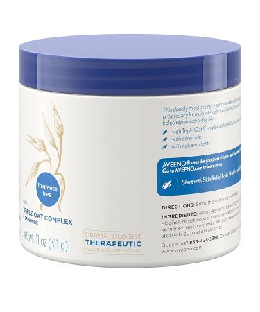 Aveeno Skin Relief Intense Moisture Repair Cream 11 oz - Pack of 3 | Hydrating Body Cream - Buy Online on GoSupps.com