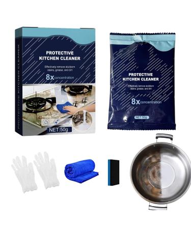 Heavy Oil Cleaning Powder - Oil Pollution for All-Around Clean Gentle Solution Kitchen Cleaning Powder for Pots Stoves Pot Bottoms Floors Sinks Faucets and Tiles Sreeka