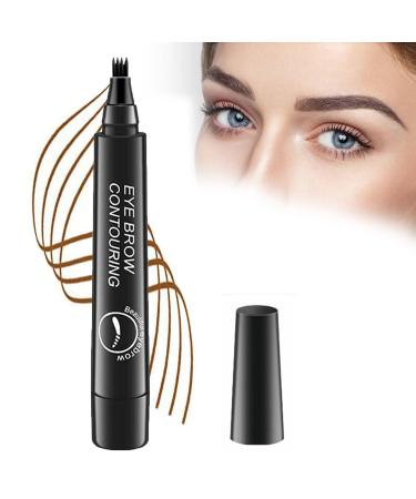 Generic 2024 New Waterproof Brow Pencil with Micro-Fork Tip Magic Eyebrow Pencil 3D Waterproof Microblading Eyebrow Pen (Natural Black)