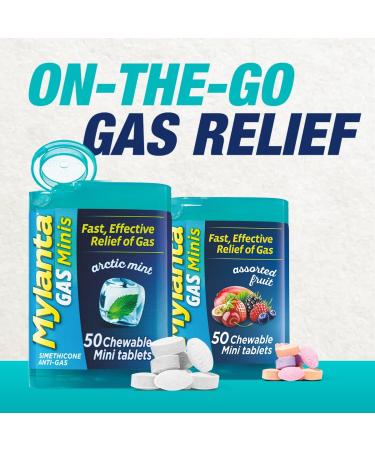 Mylanta Gas Relief Mini-Tabs Mint - 50 Count | Fast-Acting Gas Relief Tablets - Buy Online on GoSupps.com