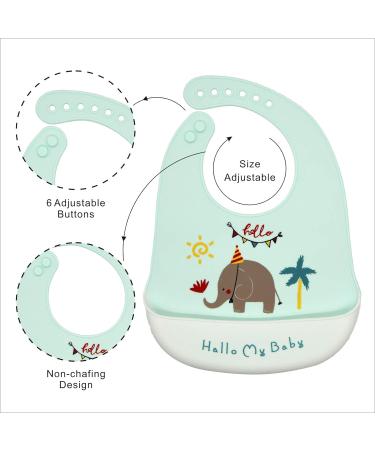 Baogaier Silicone Baby Bibs 3 PCS Set | Waterproof Weaning Bibs for Babies and Toddlers | Easy Clean with Food Catcher Pocket | Soft & Durable Feeding Bibs | Newborn Girl Gift | Pink Blue Yellow - Buy Online on GoSupps.com
