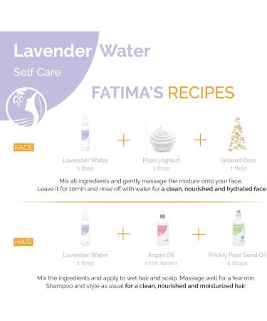 Fatima's Garden Lavender Water Spray - Natural Calming Toner 100ml - Buy Online on GoSupps.com