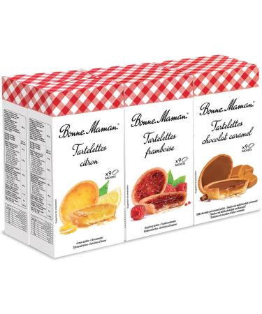 Bonne Maman Petites Tartlets - Pack Of 2 (6 x 9) - Featuring Lemon Raspberry and Chocolate Caramel Varieties. Individually Wrapped Jam Tartlets for a Fresh Afternoon Tea Delight - Boxed Treatz - Buy Online on GoSupps.com