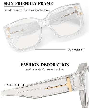 LVIOE Fit Over Blue Light Filter Glasses - Oversized Blue Light Blocking Glasses for Men & Women - Transparent LB7511 A03 - Buy Online on GoSupps.com