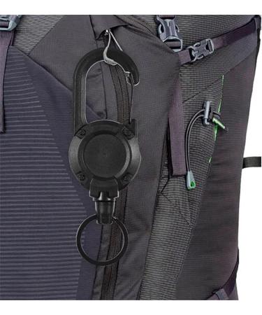 Outdoor Automatic Retractable Wire Rope Keychain - Heavy Duty Anti-Theft Tactical Keyholder for Camping, Fishing, Hunting - Black - Buy Online on GoSupps.com