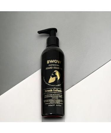 BWOW Professional Beard Shampoo for Men - Vegan Natural Cleanser with Peppermint, Lemon, & Cinnamon - 250ml - Buy Online on GoSupps.com