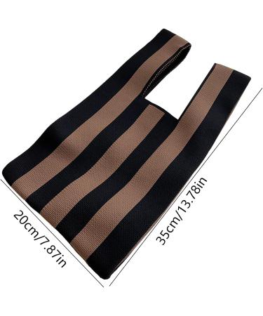 Shop Generically Striped Wrist Bag | Knitted Top Handbag & Hobo Bucket Bag - Stylish Crochet Tote for Every Occasion - Buy Online on GoSupps.com