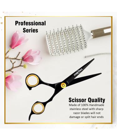 Professional Barber Razor Edge Hair Cutting Scissors/Shears TRISBRO Trimming Scissors for Hair 6.5 Inch Stainless Steel Hairdressing Styling Trimming Shears - Adjustable Screw (Black) - Buy Online on GoSupps.com