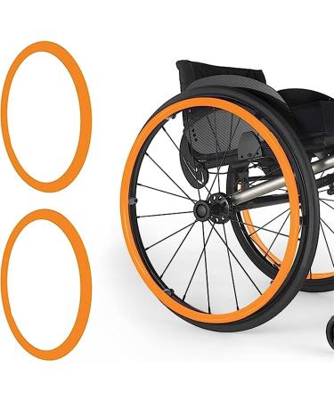 Wheelchair Push Rim handrim Covers 24inch Non-Slip Wheelchair Push Rim Grips 1 Pair Silicone Wheelchair Hand Push Cover Rear Wheel Grips Cover Wheelchair Accessories(Orange 24in) 24in Orange