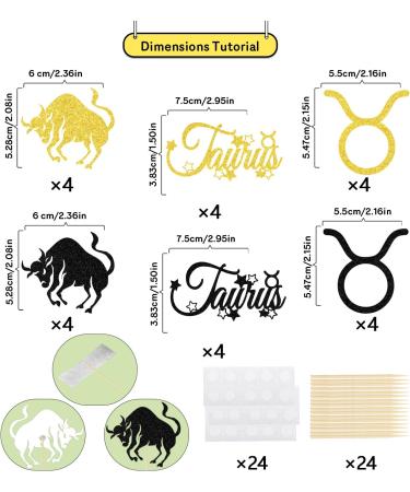 Usumz 24pcs Taurus Cupcake Topper Taurus Birthday Cake Decorations Big Taurus Energy April May Birthday Party Decor Supplies Gold - Buy Online on GoSupps.com