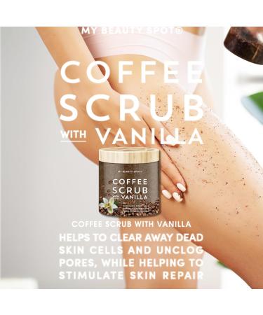 My Beauty Spot Coffee Scrub with Vanilla Dry Exfoliating Body Scrub & Face for Smooth Glowing Skin Deep Cleansing Body Exfoliator for Women Mix with Shower Gel or Water Coffee Body Scrub 10 oz - Buy Online on GoSupps.com