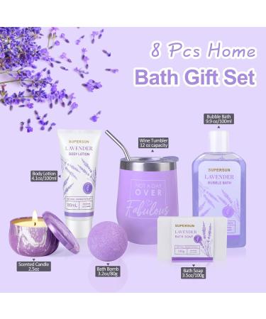 Unique Lavender Spa Gift Basket for Women | Perfect Birthday Gifts for Mom Sister Wife Teacher & Friends | International Shipping Available - Buy Online on GoSupps.com