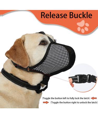Breathable Muzzle for Large Dogs | Reflective & Adjustable Dog Mask - Prevent Biting & Chewing - Buy Online on GoSupps.com