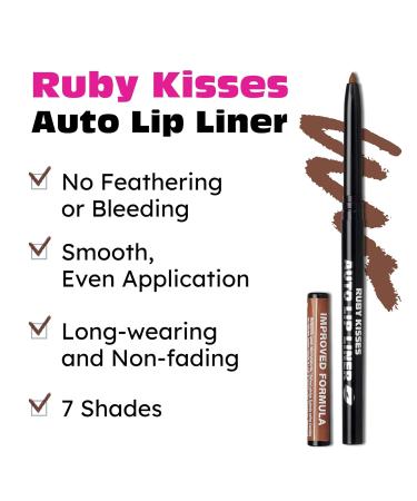 Ruby Kisses Auto Lip Liner Pencil 3 Pack (Espresso) - Long Lasting Smooth Application - Buy Online on GoSupps.com