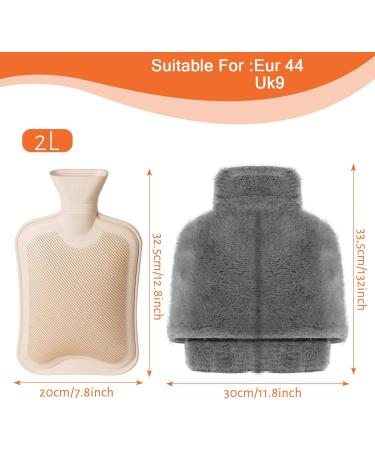 Eyl Keup Foot Warmer | 2-in-1 Heat Bottle for Cold Feet | Large 2L Electric-Free Solution | Super Soft & Warm Winter Comfort (Gray 36x30cm) - Buy Online on GoSupps.com