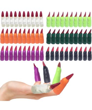 MONEY MONEY 5 Witch Fake Fingers Nail | Halloween Cosplay Witches Nails - Reusable Halloween Spooky Scary Witches Nails for Halloween Cosplay 5 Pcs 60pcs
