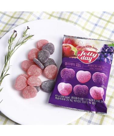 Fruit flavored gummy candy grapes peaches fruit fudge 60% fruit juice content soft candy assorted chewy gumdrop Toffee sweets wedding candy healthy dessert Casual Snack gift (Grap&Peach Flavor 2bag) Grap&Peach Flavor 2bag - Buy Online on GoSupps.com