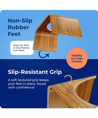 Squatty Potty Slim Teak Finish Toilet Stool - 7 Height Brown - Buy Online on GoSupps.com