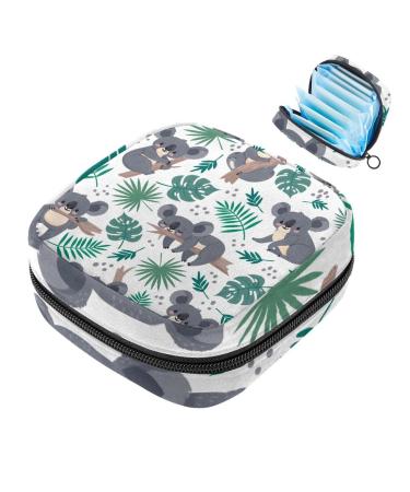 Muoooum koala raccoon pattern ladies binding bag menstrual pad bag pocket portable menstrual cup pocket with zipper for teenagers girl women color 6 4.7x6.6