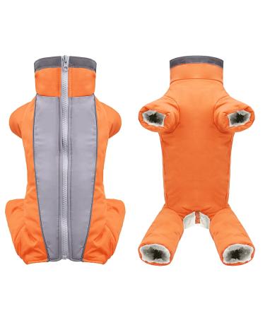 Dog jacket dog coat waterproof fleece lined warm winter jacket dog clothing for winter autumn small dog orange for female s