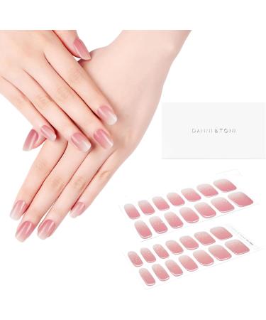 Danni & Toni Half Hardened Gel Nail Foils - Rosy Cheeks Pink Gradation | UV Nail Sticker Wraps for Christmas Gifts - Self-Adhesive Nail Design (28 Stickers) - Buy Online on GoSupps.com
