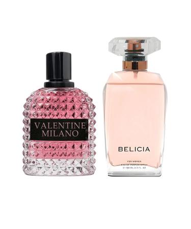 Women's Perfume Combo Set Milano Women&Belicia Floral Fruity Fragrance Eau De Parfum Elegant 100ml Bottle Natural Spray Each for Daily Used Milano&Belicia