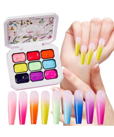Palette De Vernis Gel | Gel Art Peinture D grad Effet Ombr | Palette De 9 Couleurs Pour Cr ations Artistiques Manucure Filles