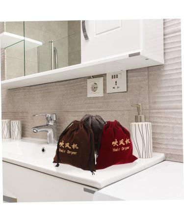 Baluue 3 Pcs Makeup Bag Organizer Hair Dryer Fabric Bag Fabric Velvet Storage Bag Hair Dryer Bags - Buy Online on GoSupps.com