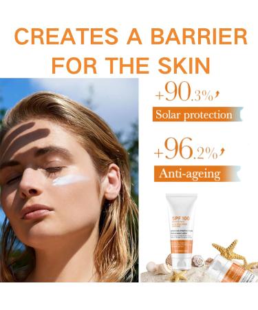 Sunscreen Spf 100 - Face Sunscreen - Waterproof Sun Cream with Spf 100 - UVB/UVA Protection Fator 100 Sun Cream - Spf 100 with Moisturiser anti Wrinkle Prevent Sunburn&Taning - Buy Online on GoSupps.com