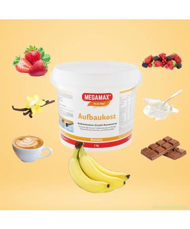 Megamax Banana Protein Powder 3 kg - High-Caloric Weight Gain Shake for Muscle Mass & Strengthening - Buy Online on GoSupps.com