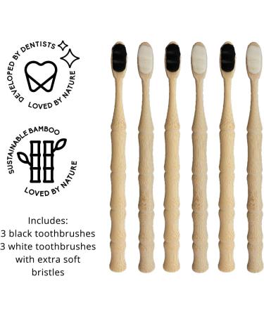 BANBUKES Biodegradable Bamboo Toothbrushes - Extra Soft Bristles, Eco-Friendly & Compostable - Ideal for Pregnant Women, Braces, Sensitive Teeth - 6 Pack - Buy Online on GoSupps.com