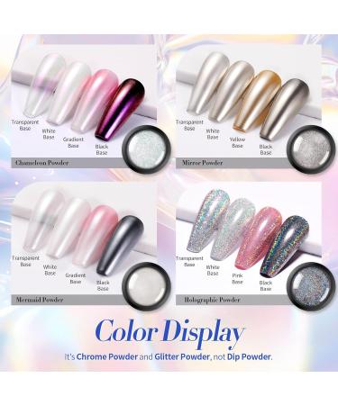 Chrome Nail Powder Holo & Rainbow Glitter Manicure Set - 4 Boxes - Buy Online on GoSupps.com