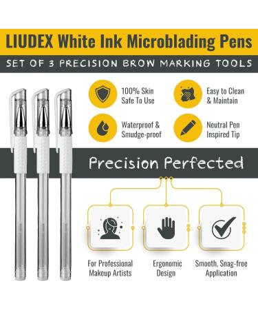 3pcs Skin Marker Pen | Eyebrow PMU Microblading Outline Pencil | White Mapping Marker for Beauty | Permanent Makeup Positioning Tools - Buy Online on GoSupps.com