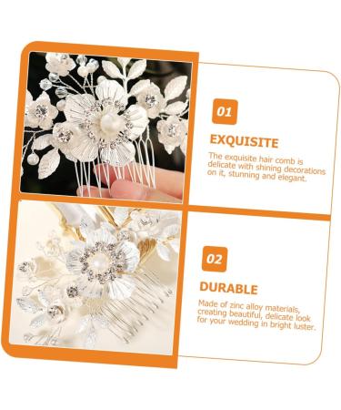 FRCOLOR Flower Comb Crystal Bridal Rhinestone Decor Bridal Hair Accessory Wedding Hair Comb Headpiece for Bride White Decor Hair Jewelry Rhinestone Accessories Bridesmaid Elegant - Buy Online on GoSupps.com