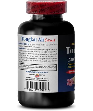 Premium Tongkat Ali Extract for Men - 200:1 Longjack Root Supplement - Organic 120 Capsules (2 Bottles) - Natural Booster - Buy Online on GoSupps.com