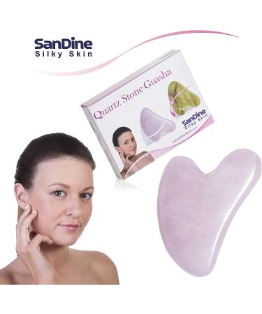 Rose Quartz Gua Sha Board - Natural Anti-Aging Scraper Tool by Sandine - Buy Online on GoSupps.com
