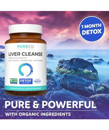 Organic Liver Cleanse Detox & Repair Supplement - Milk Thistle, Dandelion Root, Artichoke, Yellow Dock Extracts - 60 Capsules - Buy Online on GoSupps.com